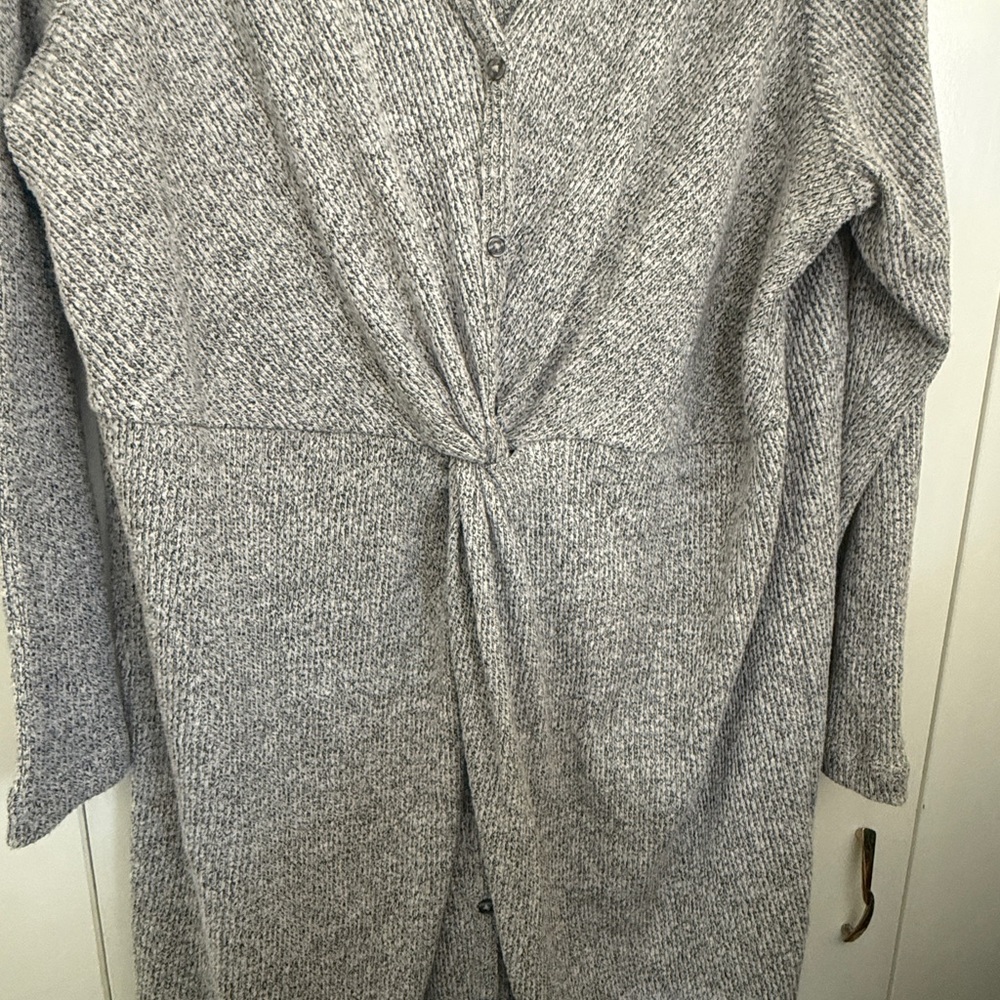 LOFT Heather Gray Long Sleeve Knit Dress - Picture 4 of 5